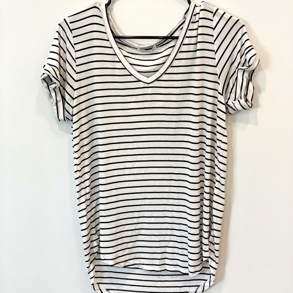 Striped v-neck